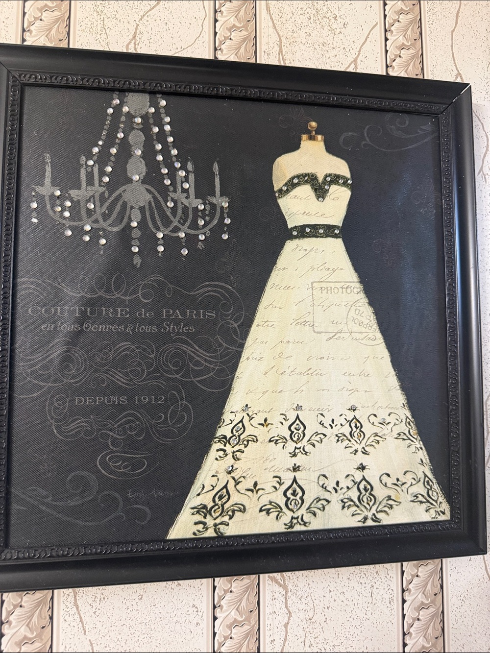 Couture de Paris Black & Cream Dress Wall Art